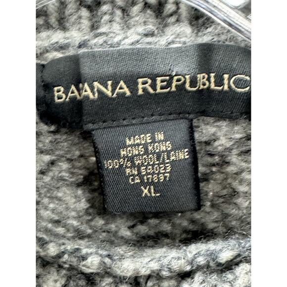Banana Republic Women's Gray Merino Wool Cable Knit Chunky Turtleneck Sweater X - Picture 2 of 3